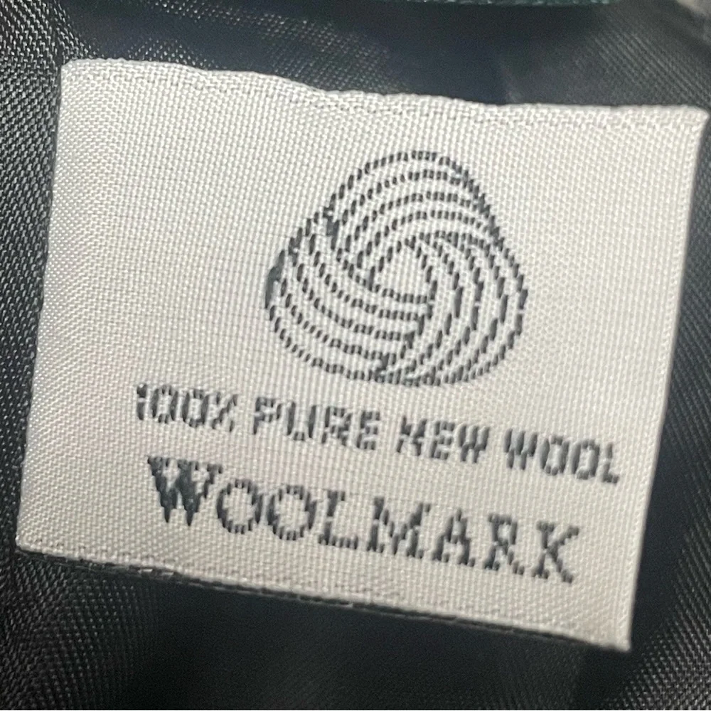 Lauren Ralph Lauren Black & White Herringbone Jacket Wool Alpaca Leather Size 4 - Picture 8 of 11